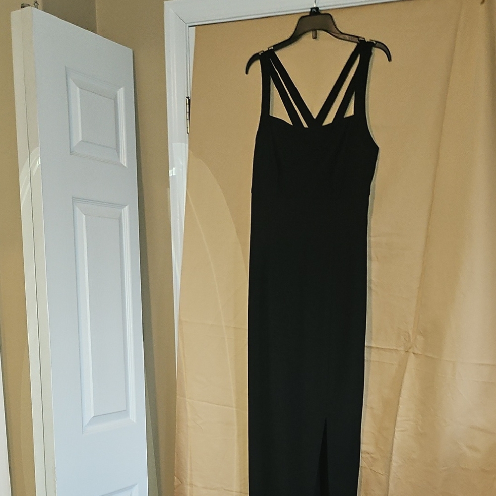 CDC Black Maxi Dress with Double Strap Detail